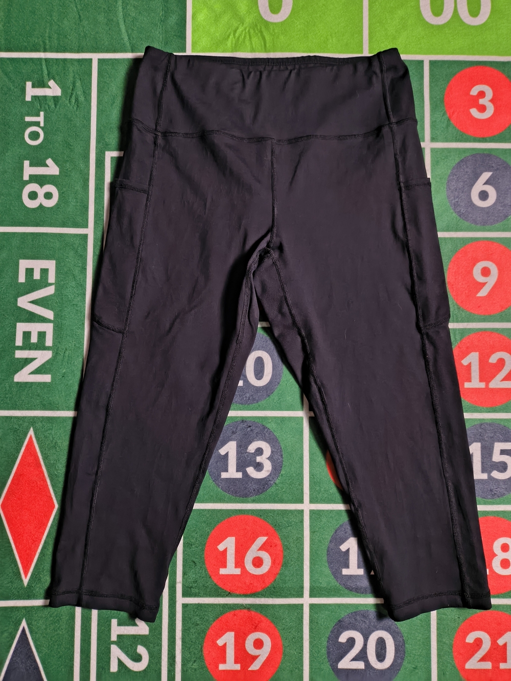 Stelle Leggings Women's Large Black Capri Athletic Yoga Pants Pockets
